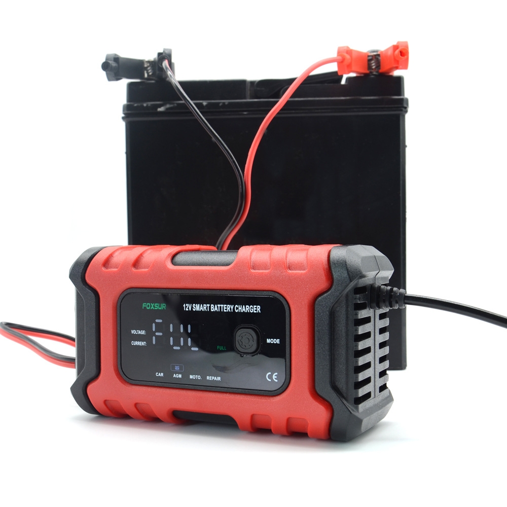 Cargador de Batería FOXSUR 6A 12V: ¡La Solución Inteligente para tu Vehículo! - CARGADOR DE BATERIA