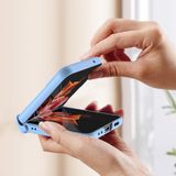  Dành cho Samsung Galaxy Z Flip4 GKK Bản lề gập từ tính Vỏ điện thoại bảo hiểm đầy đủ với giá đỡ nhẫn (Màu tím) 
