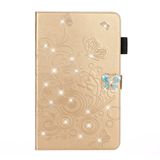  Dành cho iPad Pro 11 (2020) Diamond Butterfly Butterflies Dập nổi Mẫu máy tính bảng Da lật ngang với Chủ sở hữu & Khe cắm thẻ (Vàng) 