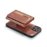  Cho iPhone 14 Plus DG.MING M3 Series Bao da đựng thẻ bột lấp lánh (Vàng hồng) 