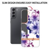  Dành cho Ốp điện thoại Samsung Galaxy S23 5G Dòng Hoa và Thực vật IMD TPU (Tím Begonia) 