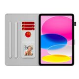  Dành cho iPad 10th Gen 10.9 2022 Bao da máy tính bảng dạng lật họa tiết màu nước (Màu Berry) 