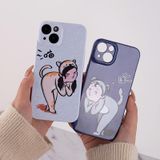  Dành cho iPhone 13 Pro Max Cartoon Animal Sweethearts Style PC Vỏ bảo vệ điện thoại (Chó) 