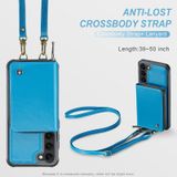  Dành cho Samsung Galaxy S23 + 5G JEEHOOD C22 Series Vỏ điện thoại bằng da có khóa kéo với dây buộc kép (Màu xanh da trời) 