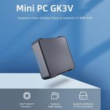  GK3V Windows 11 Pro Mini PC, Intel Gemini Lake J4125, Bộ nhớ: 8GB + 256GB (Phích cắm Vương quốc Anh) 
