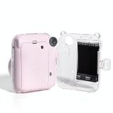  Đối với FUJIFILM instax mini 12 Hộp đựng máy ảnh acrylic cứng pha lê có dây đeo vai (Hoa cúc tím DIY) 