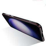  Dành cho Samsung Galaxy S23 Ultra 5G Bộ bảo vệ ống kính dòng Aurora + Vỏ điện thoại khung kim loại (Đen đỏ) 