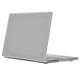  Đối với MacBook Pro 13.3 inch 2022/2020 Vỏ máy tính xách tay kết cấu sợi carbon WIWU Ikavlar Crystal Shield (Màu trắng trong suốt) 
