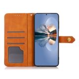  Dành cho Xiaomi 13 Ultra KHAZNEH Vỏ điện thoại da lật kết cấu da bò hai màu (Vàng hồng) 