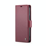  Dành cho iPhone 13 Pro Max CaseMe 023 Butterfly Buckle Litchi Texture Vỏ điện thoại bằng da chống trộm RFID (Đỏ rượu vang) 