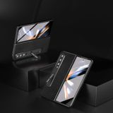  Dành cho Samsung Galaxy Z Fold4 5G Vỏ điện thoại Mino bằng da thật màu đen tích hợp có giá đỡ (Màu đen) 