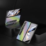  Dành cho Samsung Galaxy Z Fold4 5G Vỏ điện thoại viền đen tích hợp dòng kim cương có giá đỡ (Cầu vồng) 