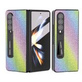  Dành cho Samsung Galaxy Z Fold4 5G Vỏ điện thoại viền đen tích hợp dòng kim cương có giá đỡ (Cầu vồng) 