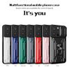  Cho iPhone 15 Pro Max Trượt Camshield TPU + PC Phone Case with Card Slot (Vàng hồng) 