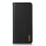  Dành cho iPhone 15 Pro KHAZNEH Nappa Top Layer Leather Case Case (Màu đen) 