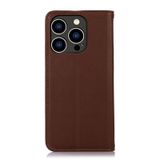  Dành cho iPhone 15 Pro Max KHAZNEH Nappa Top Layer Leather Phone Case (Nâu) 