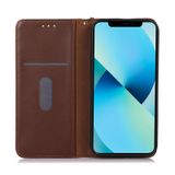  Dành cho iPhone 15 Pro Max KHAZNEH Nappa Top Layer Leather Phone Case (Nâu) 