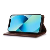  Dành cho iPhone 15 Pro Max KHAZNEH Nappa Top Layer Leather Phone Case (Nâu) 