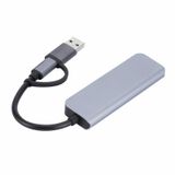  2301 Bộ chuyển đổi HUB đế cắm đa chức năng 4 trong 1 USB+USB-C/Type-C sang USB 