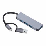  2301 Bộ chuyển đổi HUB đế cắm đa chức năng 4 trong 1 USB+USB-C/Type-C sang USB 