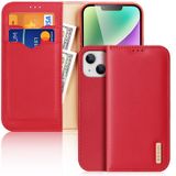  Dành cho iPhone 15 DUX DUCIS Hivo Series Da bò + PU + TPU Flip Phone Case (Màu đỏ) 