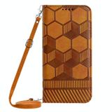  Dành cho iPhone 15 Plus Crossbody Football Texture Vỏ điện thoại PU từ tính (Kaki) 