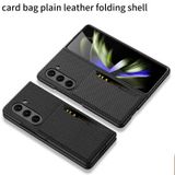  Dành Cho Samsung Galaxy Z Fold5 Bao Da Điện Thoại Siêu Mỏng GKK Có Khe Cắm Thẻ (Kết Cấu Sợi Carbon) 