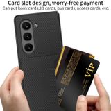  Dành Cho Samsung Galaxy Z Fold5 Bao Da Điện Thoại Siêu Mỏng GKK Có Khe Cắm Thẻ (Kết Cấu Sợi Carbon) 