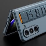  Dành cho Samsung Galaxy Z Fold5 5G GKK Dây đeo cổ tay siêu mỏng Vỏ điện thoại chống sốc có giá đỡ (Màu đen) 