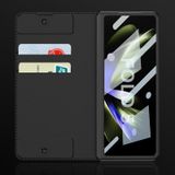  Dành cho Samsung Galaxy Z Fold5 5G GKK Screen Tempered Glass Film Armor Flip Bao da có khe cắm bút (Nâu) 