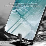  Dành cho iPhone 15 Pro Max Ốp điện thoại bảo vệ bằng kính hoa văn bằng đá cẩm thạch (Blue Ocean) 