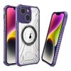  Dành cho iPhone 15 PC chống trượt hai mặt + Vỏ điện thoại từ tính TPU Magsafe (Tím đậm) 