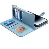  Dành cho iPhone 15 Pro Max ESEBLE Star Series Ví dây kéo dây kéo Bao da RFID (Màu xanh da trời) 