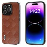  Dành cho iPhone 15 Pro ABEEL Weave Plaid PU Phone Case (Nâu) 