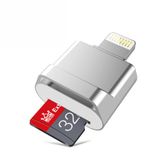  Bộ chuyển đổi thẻ nhớ MicroDrive 8pin sang thẻ TF Mini iPhone & iPad TF Card Reader, Dung lượng: 64GB (Bạc) 