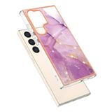  Dành cho Ốp điện thoại IMD hai mặt bằng đá cẩm thạch mạ điện Samsung Galaxy S24 Ultra 5G (Tím 001) 