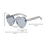  Kính râm UV400 không gọng hình trái tim cho nữ (Hồng) 