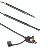  i96 3 trong 1 Kiểm tra phạm vi tai nghe USB Camera HD 0.3MP Thìa tai nghe trực quan cho Điện thoại Android OTG & PC & MacBook, Cáp dài 1,85m (Đen) 