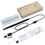  i95 3 trong 1 Kiểm tra phạm vi tai nghe USB Camera HD 0,3MP Thìa đo tai trực quan cho Điện thoại Android OTG & PC & MacBook, Cáp dài 1,75m (Trắng) 