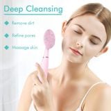  LSHOW YJK038 IPX6 Cầm tay chống nước Dụng cụ làm sạch mặt bằng silicon thông minh có tần số rung cao (Màu hồng) 