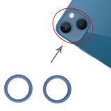 2 chiếc máy ảnh phía sau ống kính thủy tinh kim loại bên trong bảo vệ nhẫn hoop cho iphone 13 mini (màu xanh) 