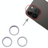  Đối với iPhone 14 Pro 3PCS Camera sau Ống kính bằng kim loại Vòng bảo vệ bên ngoài bằng kim loại (Màu tím đậm) 