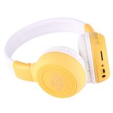  BS-N65 Headband Gấp Stereo HiFi Tai nghe không dây với màn hình LCD & Khe cắm thẻ TF & Đèn báo LED & Chức năng FM (Màu vàng) 