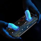  4 PCS Ice Silk Glass Fiber Slear Sure-Social Mobile Game Sheeve (Blue) 