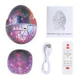  6W Cracked Egg-shaped Remote Control LED Starry Sky Projection Lamp 