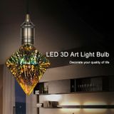  E27 4W IP65 Waterproof Pointed Diamond LED Bulb - Warm White 3D Fireworks 