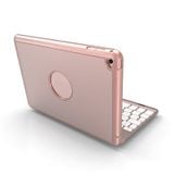  F8SM + Phiên bản máy tính xách tay Backlit đầy màu sắc Hợp kim nhôm Bàn phím Bluetooth Vỏ máy tính bảng cho iPad Mini 4 / Mini 5 (Vàng hồng) 