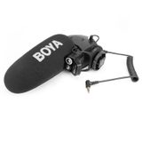  BOYA BY-BM3030 Shotgun Micrô phát sóng ngưng tụ siêu cardioid có kính chắn gió cho máy ảnh DSLR Canon / Nikon / Sony (Đen) 