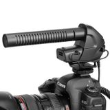  BOYA BY-BM3031 Micrô phát sóng ngưng tụ siêu điện tử Shotgun có kính chắn gió cho máy ảnh DSLR Canon / Nikon / Sony (Đen) 