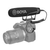  BOYA BY-BM2021 Micrô phát sóng ngưng tụ siêu cường tim mạch có kính chắn gió cho máy ảnh DSLR Canon / Nikon / Sony, điện thoại thông minh (Đen) 
